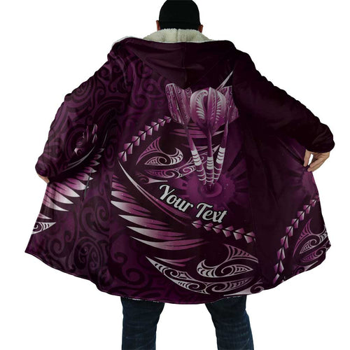 Personalised All Pink New Zealand Darts Cloak Aoteroa Fern Maori Galaxy Style - Aussie Hoodie