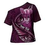 Personalised All Pink New Zealand Darts Cross Shoulder Shirt Aoteroa Fern Maori Galaxy Style - Aussie Hoodie