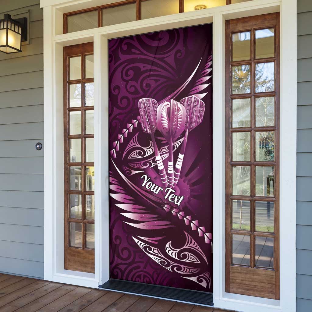 Personalised All Pink New Zealand Darts Door Cover Aoteroa Fern Maori Galaxy Style - Aussie Hoodie