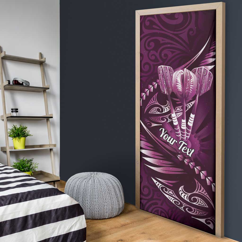 Personalised All Pink New Zealand Darts Door Cover Aoteroa Fern Maori Galaxy Style - Aussie Hoodie