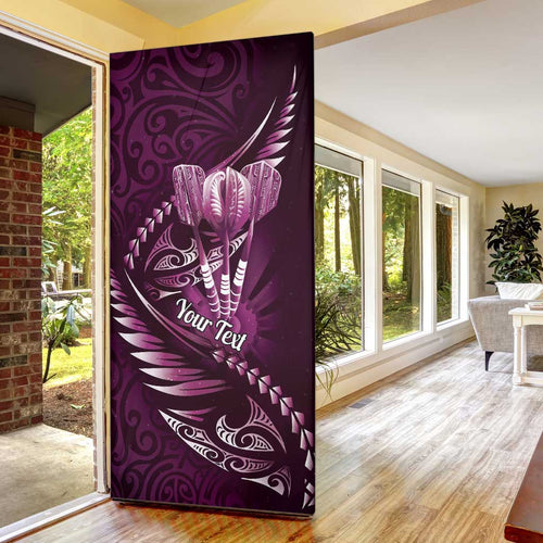 Personalised All Pink New Zealand Darts Door Cover Aoteroa Fern Maori Galaxy Style - Aussie Hoodie