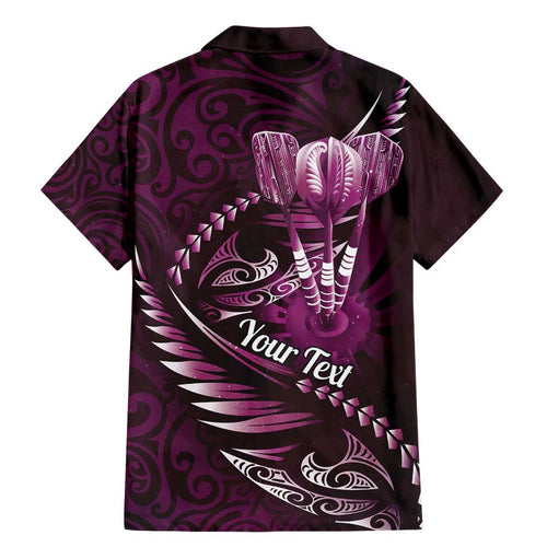 Personalised All Pink New Zealand Darts Family Matching Mermaid Dress and Hawaiian Shirt Aoteroa Fern Maori Galaxy Style