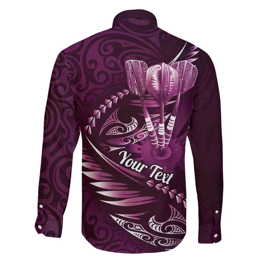 Personalised All Pink New Zealand Darts Family Matching Mermaid Dress and Hawaiian Shirt Aoteroa Fern Maori Galaxy Style