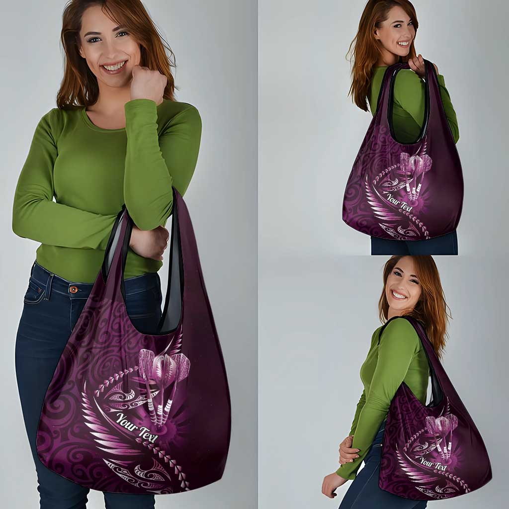 Personalised All Pink New Zealand Darts Grocery Bag Aoteroa Fern Maori Galaxy Style