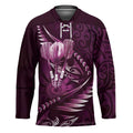 Personalised All Pink New Zealand Darts Hockey Jersey Aoteroa Fern Maori Galaxy Style - Aussie Hoodie