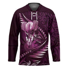 Personalised All Pink New Zealand Darts Hockey Jersey Aoteroa Fern Maori Galaxy Style - Aussie Hoodie