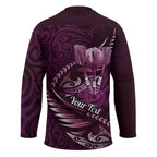 Personalised All Pink New Zealand Darts Hockey Jersey Aoteroa Fern Maori Galaxy Style - Aussie Hoodie