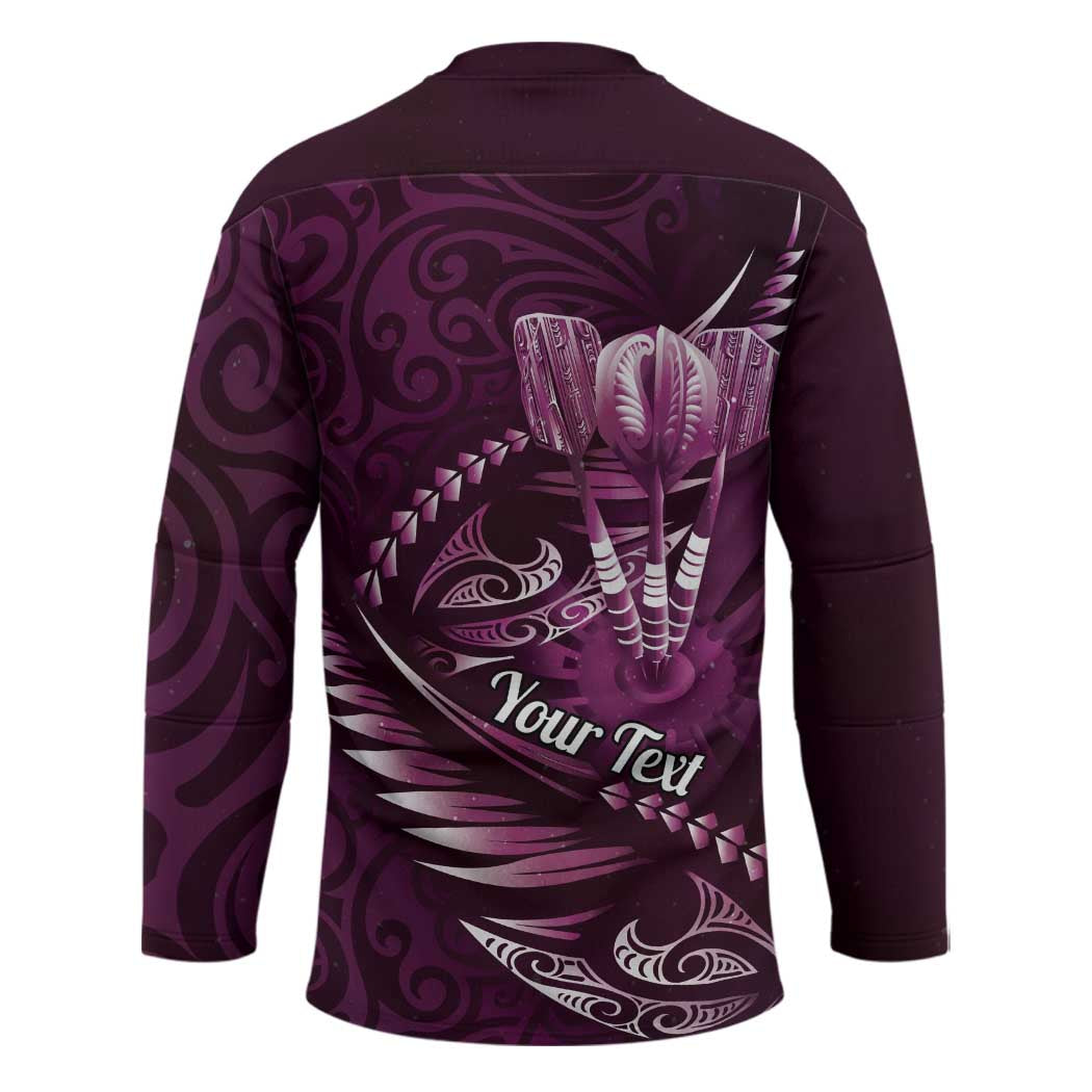 Personalised All Pink New Zealand Darts Hockey Jersey Aoteroa Fern Maori Galaxy Style - Aussie Hoodie