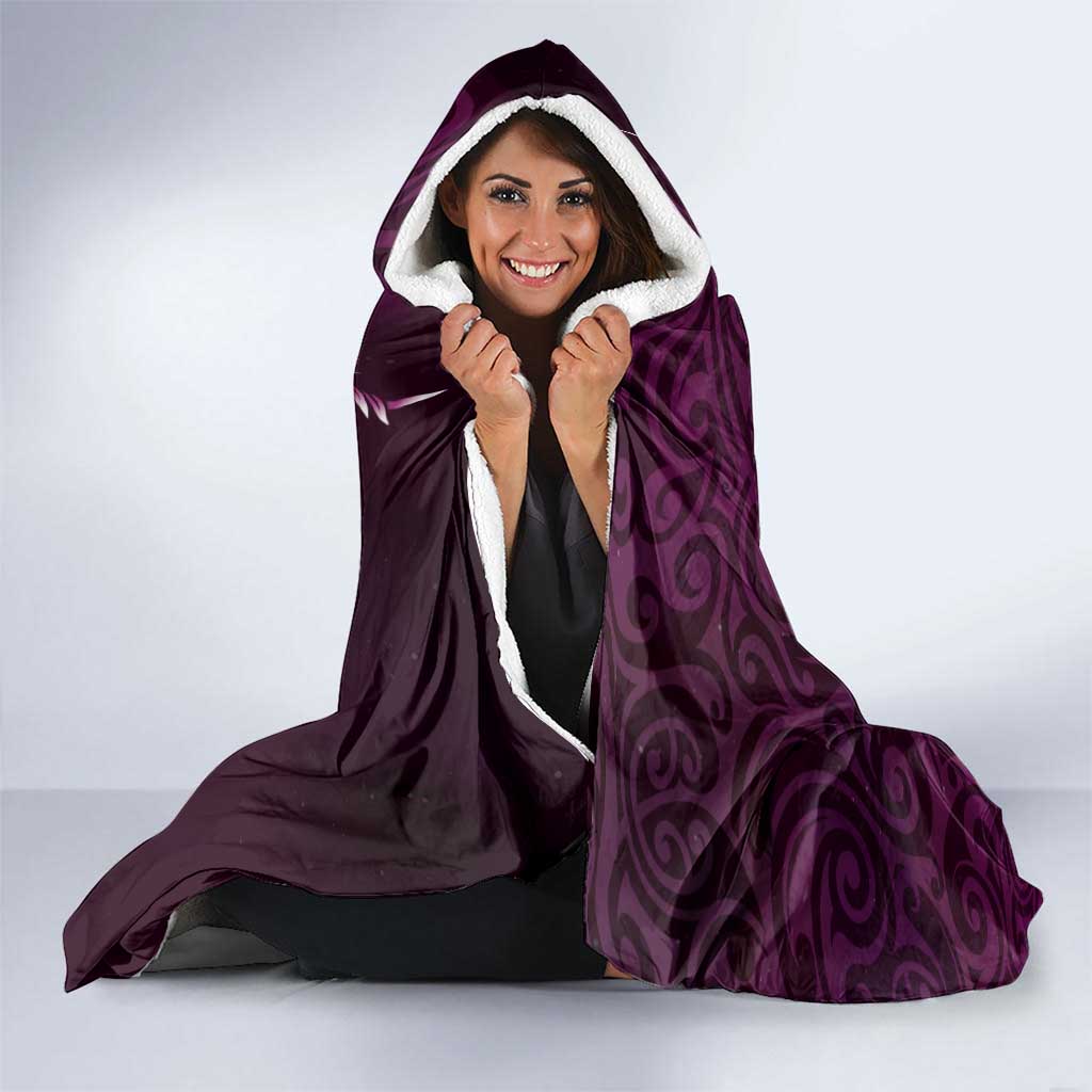 Personalised All Pink New Zealand Darts Hooded Blanket Aoteroa Fern Maori Galaxy Style