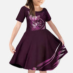 Personalised All Pink New Zealand Darts Kid Short Sleeve Dress Aoteroa Fern Maori Galaxy Style