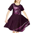 Personalised All Pink New Zealand Darts Kid Short Sleeve Dress Aoteroa Fern Maori Galaxy Style