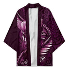 Personalised All Pink New Zealand Darts Kimono Aoteroa Fern Maori Galaxy Style - Aussie Hoodie
