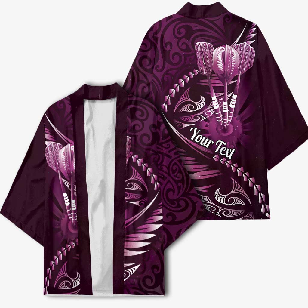 Personalised All Pink New Zealand Darts Kimono Aoteroa Fern Maori Galaxy Style - Aussie Hoodie