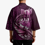 Personalised All Pink New Zealand Darts Kimono Aoteroa Fern Maori Galaxy Style - Aussie Hoodie