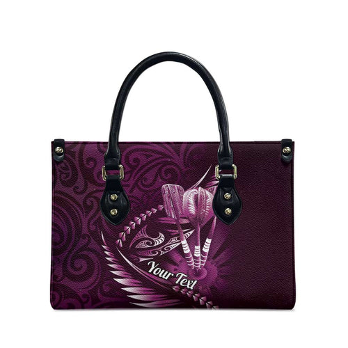 Personalised All Pink New Zealand Darts Leather Bag Aoteroa Fern Maori Galaxy Style - Aussie Hoodie
