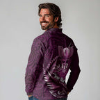 Personalised All Pink New Zealand Darts Long Sleeve Polo Shirt Aoteroa Fern Maori Galaxy Style
