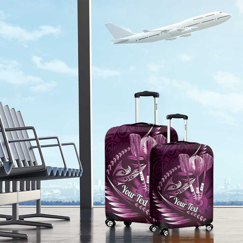 Personalised All Pink New Zealand Darts Luggage Cover Aoteroa Fern Maori Galaxy Style