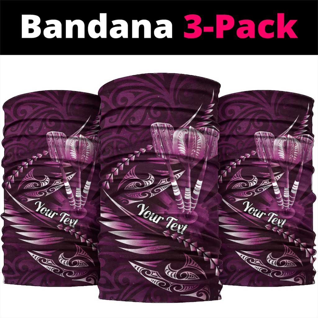 Personalised All Pink New Zealand Darts Neck Gaiter Aoteroa Fern Maori Galaxy Style - Aussie Hoodie