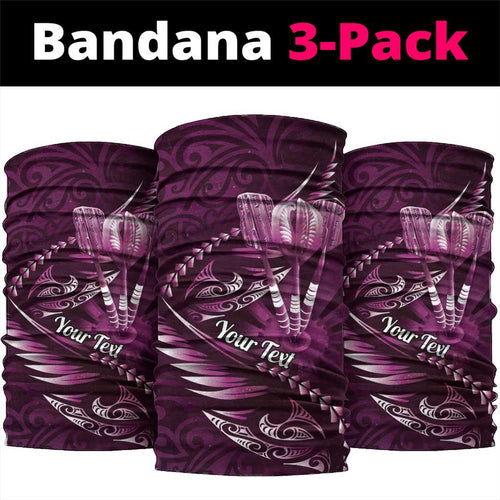 Personalised All Pink New Zealand Darts Neck Gaiter Aoteroa Fern Maori Galaxy Style - Aussie Hoodie