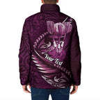 Personalised All Pink New Zealand Darts Padded Jacket Aoteroa Fern Maori Galaxy Style - Aussie Hoodie