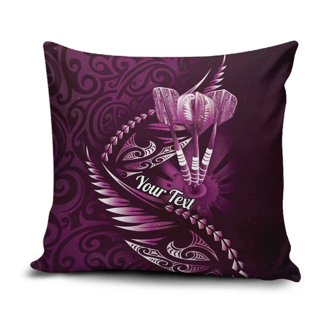 Personalised All Pink New Zealand Darts Pillow Cover Aoteroa Fern Maori Galaxy Style - Aussie Hoodie