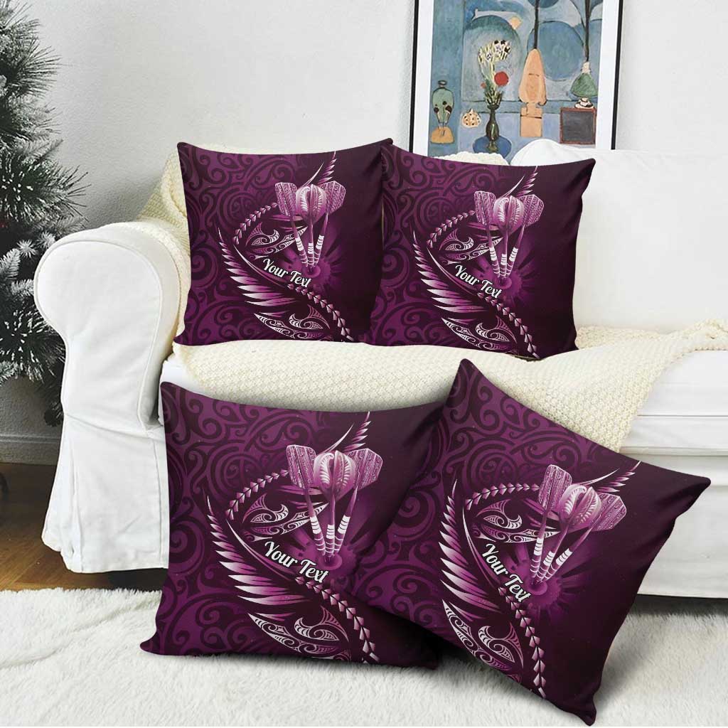 Personalised All Pink New Zealand Darts Pillow Cover Aoteroa Fern Maori Galaxy Style - Aussie Hoodie