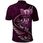 Personalised All Pink New Zealand Darts Polo Shirt Aoteroa Fern Maori Galaxy Style
