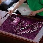 Personalised All Pink New Zealand Darts Puzzle Aoteroa Fern Maori Galaxy Style - Aussie Hoodie