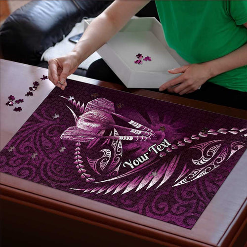Personalised All Pink New Zealand Darts Puzzle Aoteroa Fern Maori Galaxy Style - Aussie Hoodie