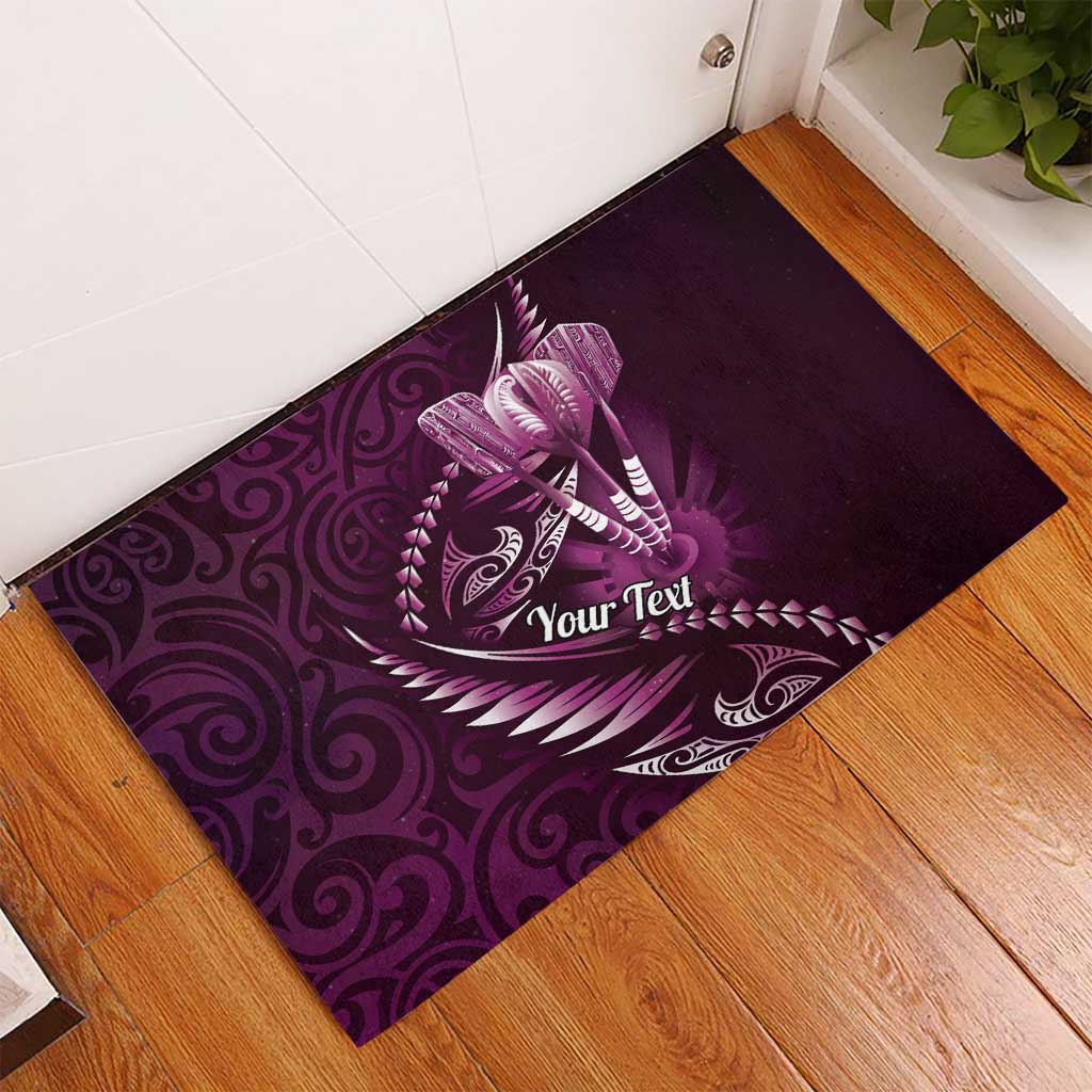 Personalised All Pink New Zealand Darts Rubber Doormat Aoteroa Fern Maori Galaxy Style