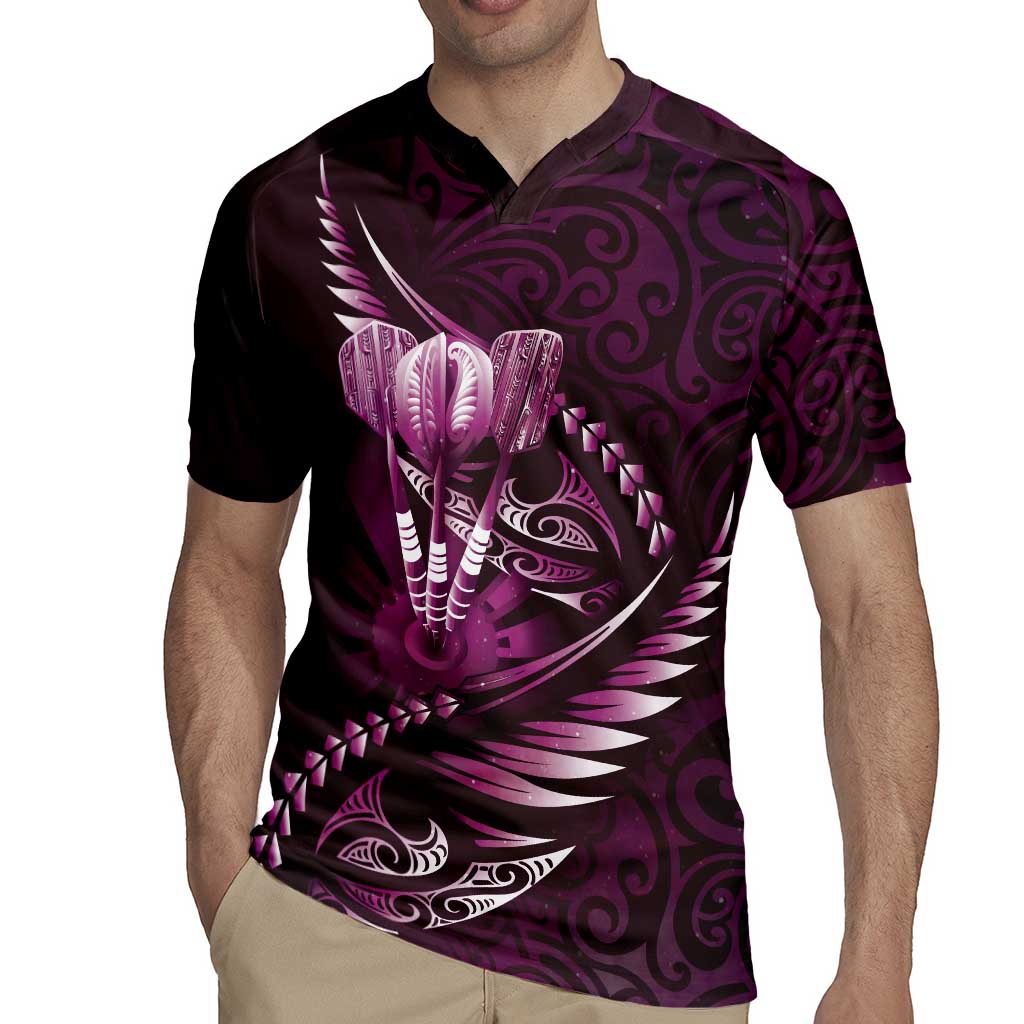 Personalised All Pink New Zealand Darts Rugby Jersey Aoteroa Fern Maori Galaxy Style