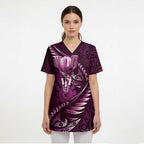 Personalised All Pink New Zealand Darts Scrub Top Aoteroa Fern Maori Galaxy Style - Aussie Hoodie