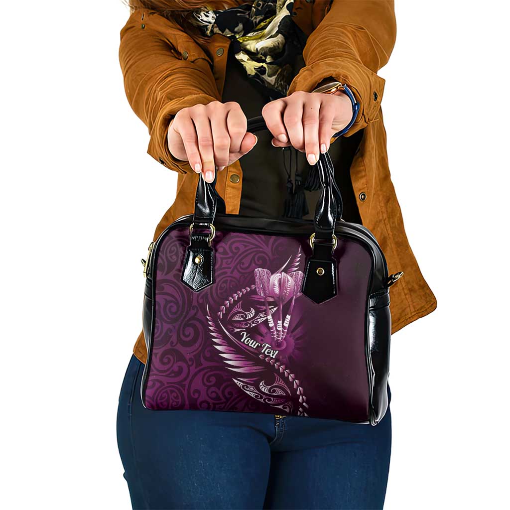 Personalised All Pink New Zealand Darts Shoulder Handbag Aoteroa Fern Maori Galaxy Style