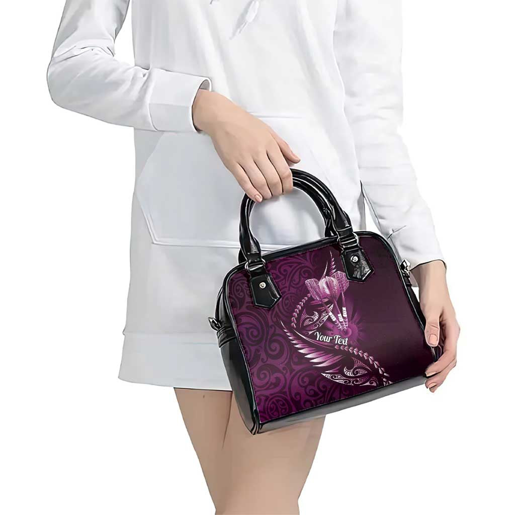 Personalised All Pink New Zealand Darts Shoulder Handbag Aoteroa Fern Maori Galaxy Style