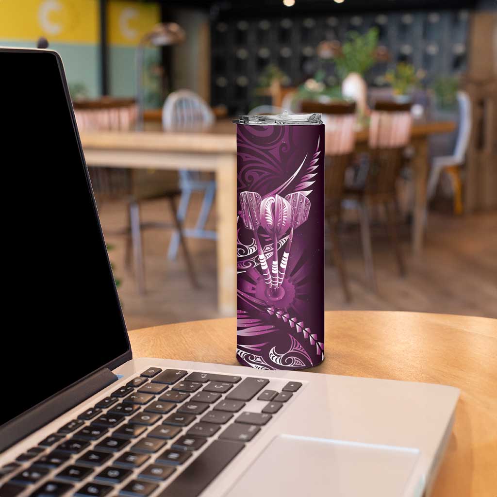 All Pink New Zealand Darts Skinny Tumbler Aoteroa Fern Maori Galaxy Style