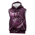 Personalised All Pink New Zealand Darts Sleeveless Hoodie Aoteroa Fern Maori Galaxy Style - Aussie Hoodie