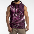 Personalised All Pink New Zealand Darts Sleeveless Hoodie Aoteroa Fern Maori Galaxy Style - Aussie Hoodie