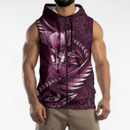 Personalised All Pink New Zealand Darts Sleeveless Zip Hoodie Aoteroa Fern Maori Galaxy Style LT14
