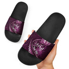 Personalised All Pink New Zealand Darts Slide Sandals Aoteroa Fern Maori Galaxy Style - Aussie Hoodie