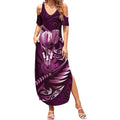 Personalised All Pink New Zealand Darts Summer Maxi Dress Aoteroa Fern Maori Galaxy Style