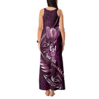 Personalised All Pink New Zealand Darts Tank Maxi Dress Aoteroa Fern Maori Galaxy Style