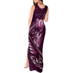 Personalised All Pink New Zealand Darts Tank Maxi Dress Aoteroa Fern Maori Galaxy Style