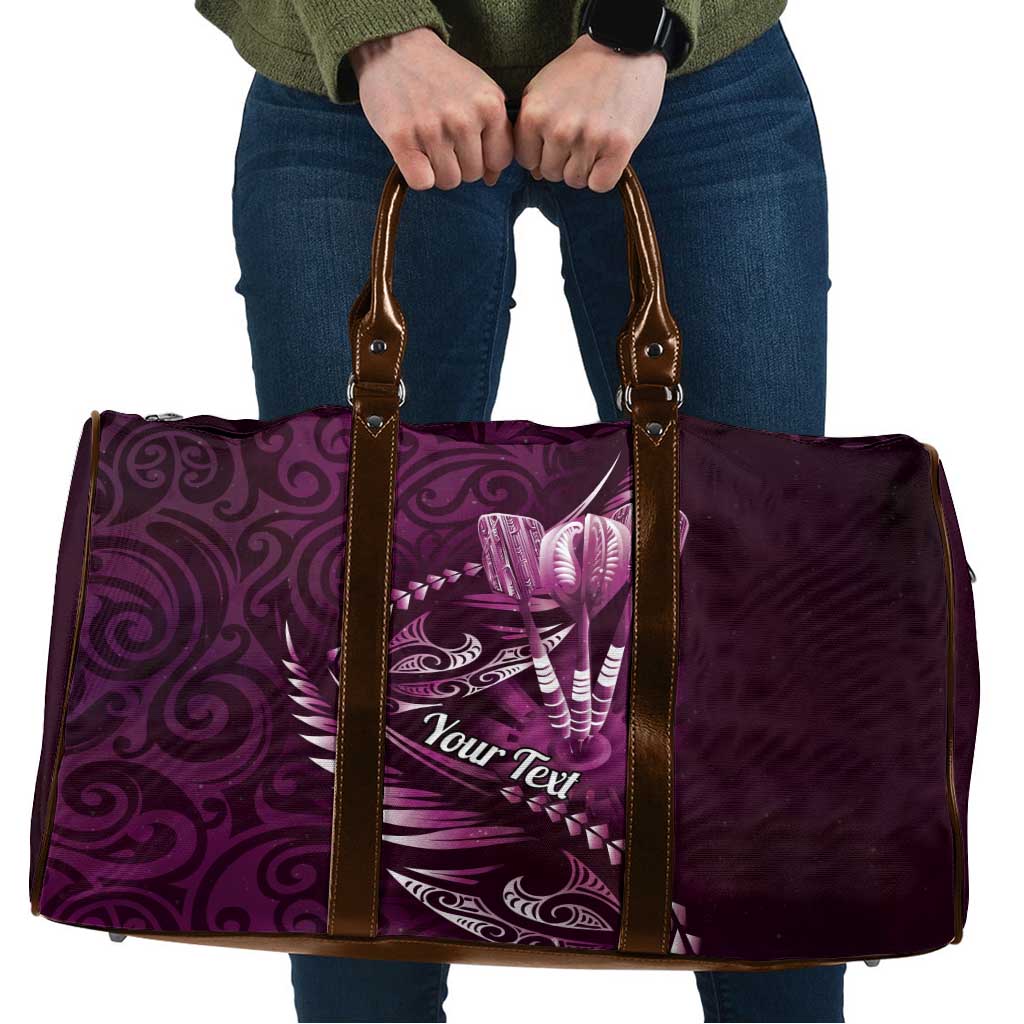 Personalised All Pink New Zealand Darts Travel Bag Aoteroa Fern Maori Galaxy Style - Aussie Hoodie
