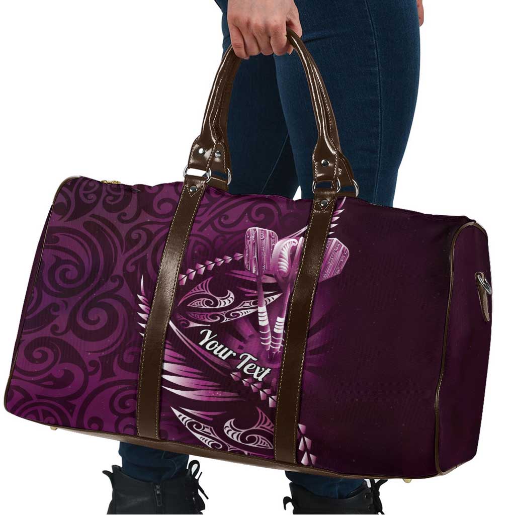 Personalised All Pink New Zealand Darts Travel Bag Aoteroa Fern Maori Galaxy Style - Aussie Hoodie