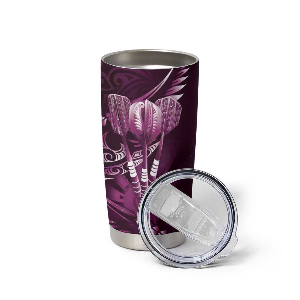 All Pink New Zealand Darts Tumbler Cup Aoteroa Fern Maori Galaxy Style
