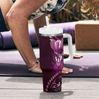 All Pink New Zealand Darts Tumbler With Handle Aoteroa Fern Maori Galaxy Style