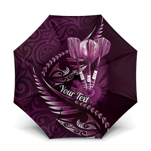 Personalised All Pink New Zealand Darts Umbrella Aoteroa Fern Maori Galaxy Style - Aussie Hoodie