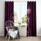 Personalised All Pink New Zealand Darts Window Curtain Aoteroa Fern Maori Galaxy Style