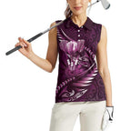 Personalised All Pink New Zealand Darts Women Sleeveless Polo Shirt Aoteroa Fern Maori Galaxy Style