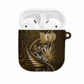 Personalised All Gold New Zealand Darts AirPods Case Aoteroa Fern Maori Galaxy Style - Aussie Hoodie